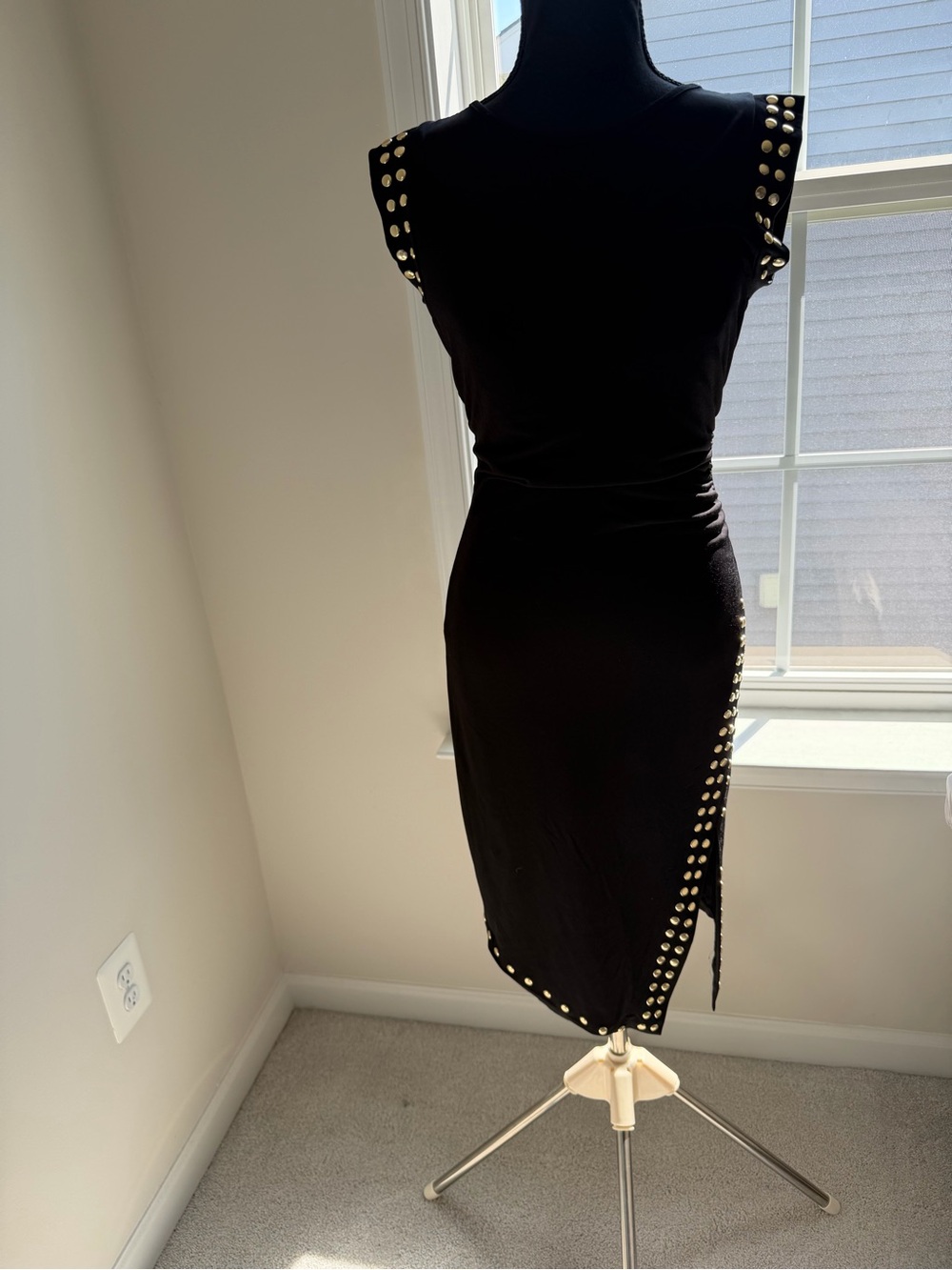 Michael Kors Black Studded Midi Dress XS - Picture 4 of 8